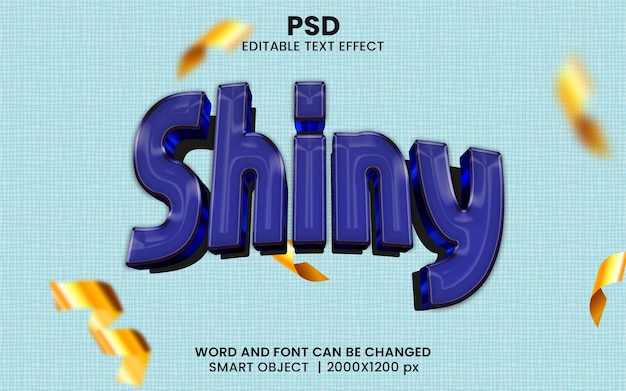 PSD effet de texte 3d éditable et brillant psd