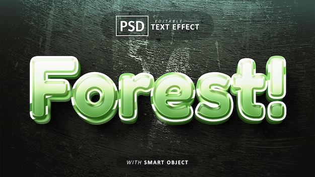 Effet De Texte 3d Forêt Modifiable