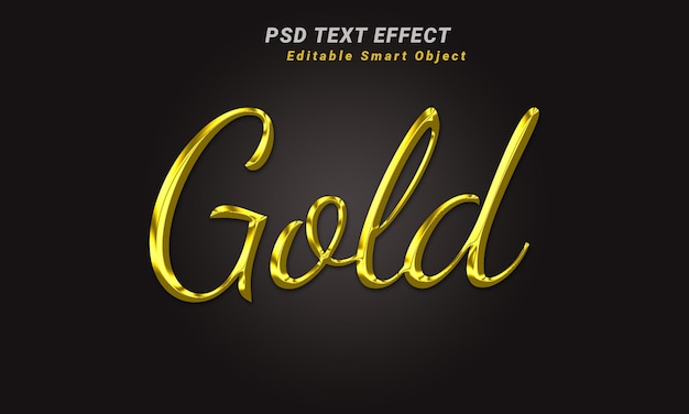 PSD l'effet de texte 3d gold est un incroyable effet de texte de couleur dorée