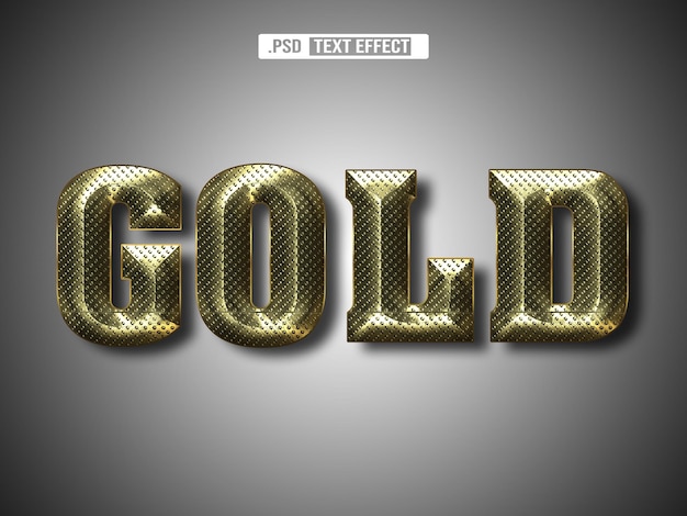 Effet de texte 3D Gold avec un fond doré
