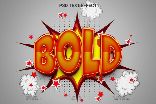 PSD effet de texte 3d en gras modifiable