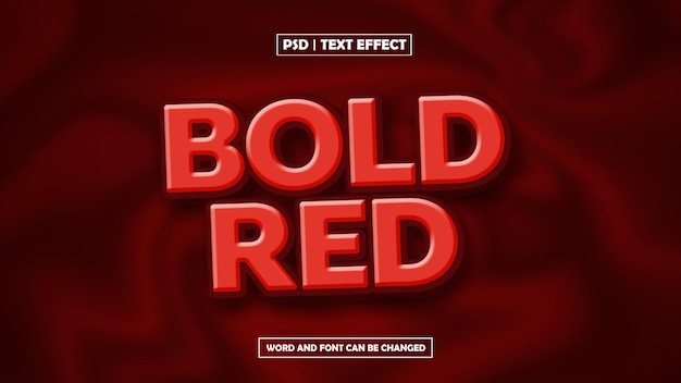 Effet de texte 3D en gras rouge modifiable