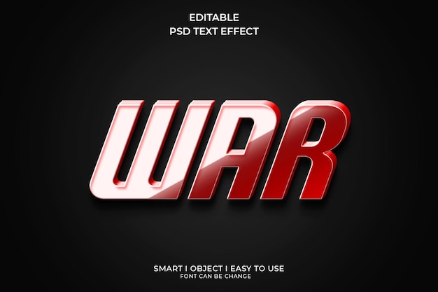 Effet de texte 3D de la guerre de Psd