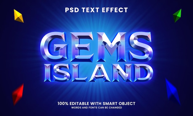 Effet De Texte 3d De L'île Aux Gemmes