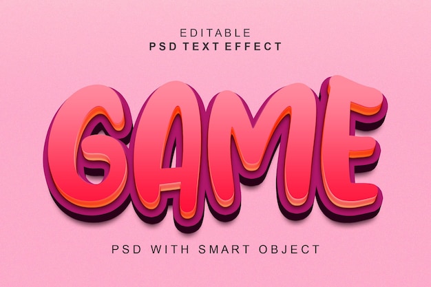 Effet de texte 3d de jeu