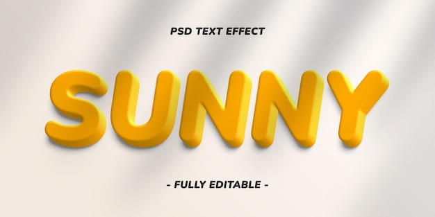 PSD effet de texte 3d d'une journée ensoleillée