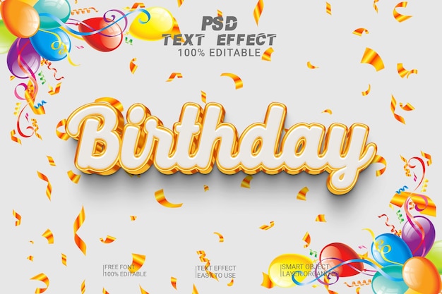 Effet De Texte 3d Joyeux Anniversaire