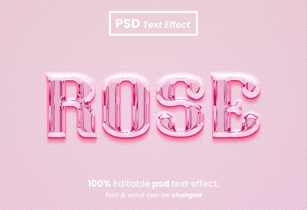 Effet De Texte 3d Liquide Rose Effet De Texte Brillant