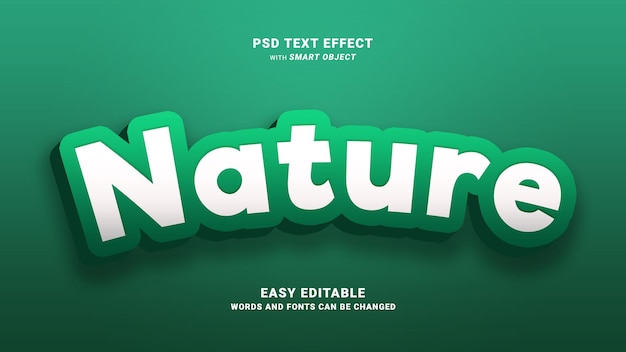 Effet De Texte 3d Ludique Vert Nature