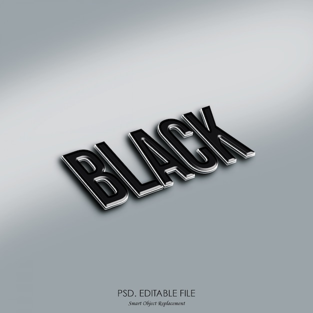 PSD effet de texte 3d maquette noir