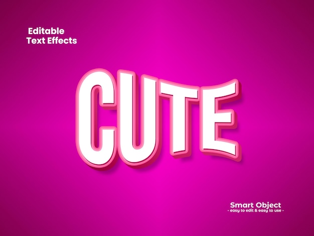 Effet de texte 3D mignon