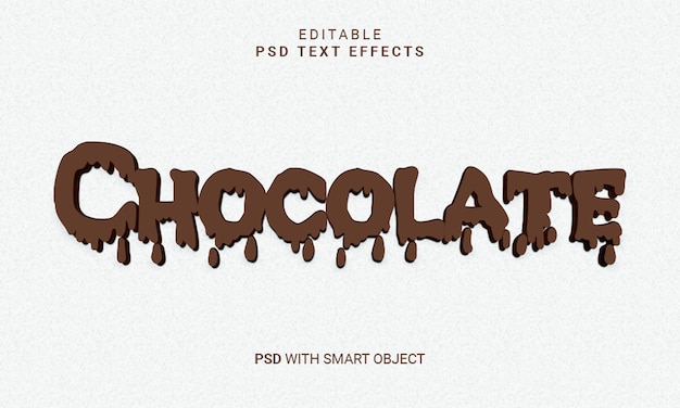 Effet de texte 3D modifiable au chocolat avec objet intelligent