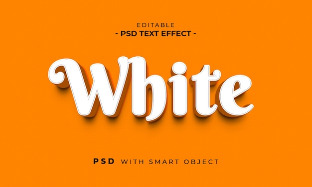 Effet De Texte 3d Modifiable Avec Du Blanc