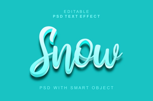 Effet De Texte 3d Modifiable De Neige