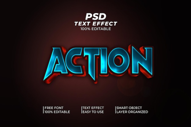 Effet De Texte 3d Modifiable Par Action