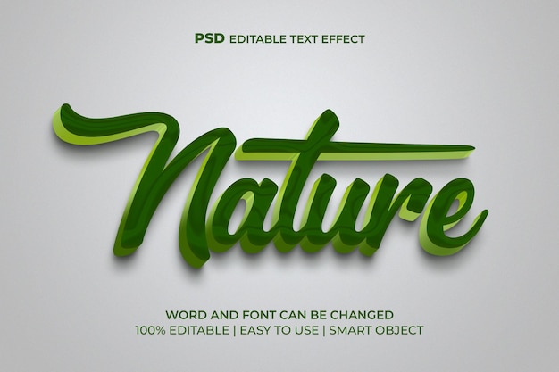 Effet De Texte 3d Modifiable Par La Nature