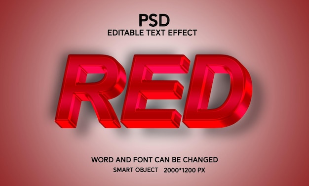 Effet de texte 3d modifiable rouge
