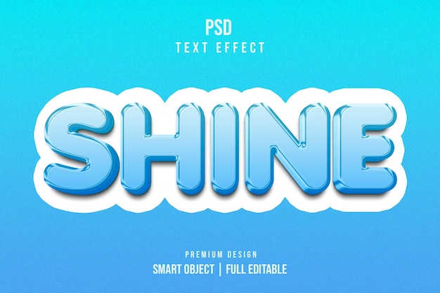 Effet De Texte 3d Modifiable Shine