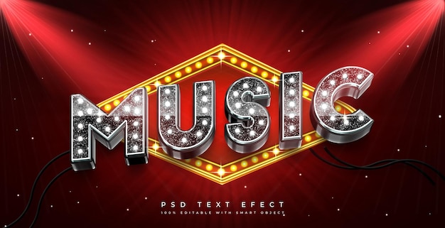 Effet de texte 3d de musique