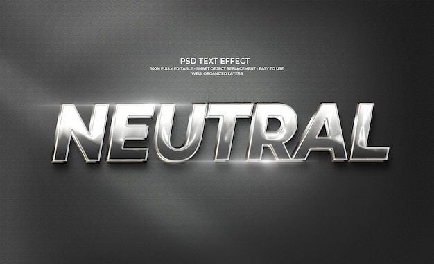 Effet de texte 3D neutre modifiable