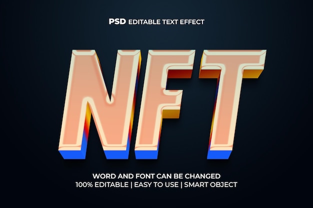 PSD effet de texte 3d nft