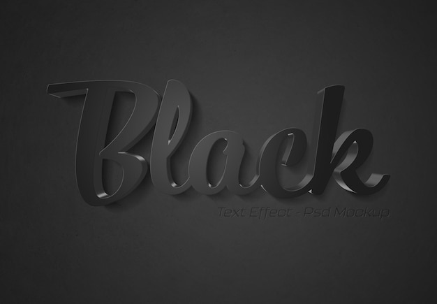 PSD effet de texte 3d noir avec ombre