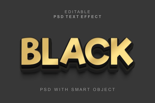 Effet De Texte 3d Noir