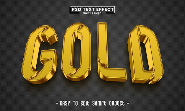 Effet de texte 3D en or