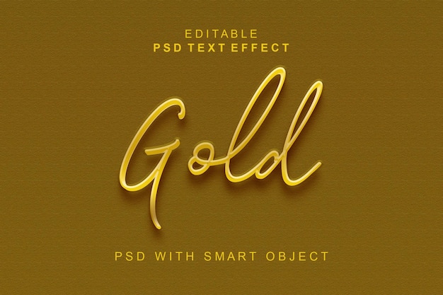 PSD effet de texte 3d en or