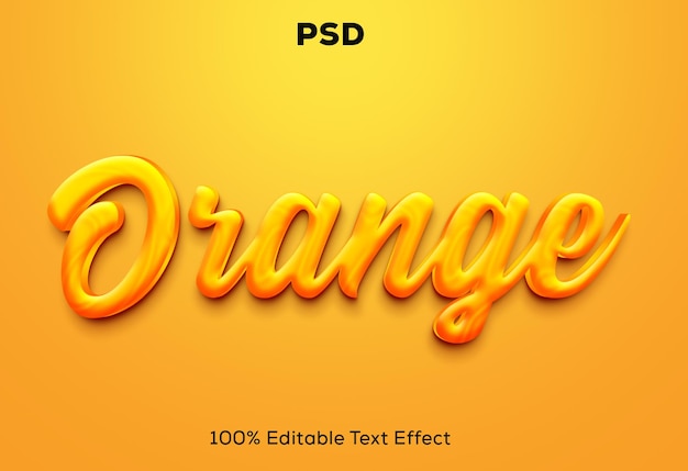 Effet de texte 3D orange