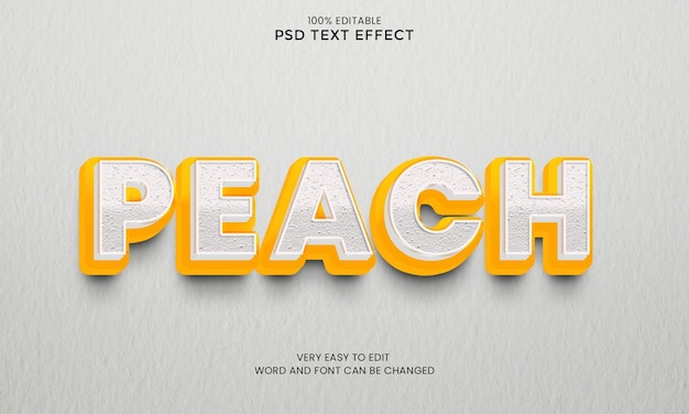 PSD effet de texte 3d pêche