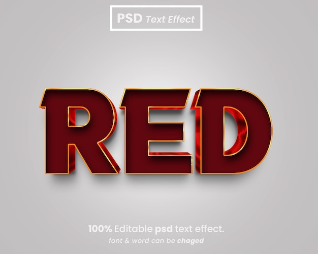 Effet de texte 3D rouge