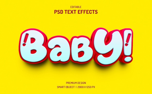 PSD effet de texte 3d style bébé enfants