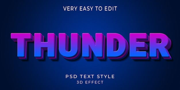 PSD effet de texte 3d thunder incroyable