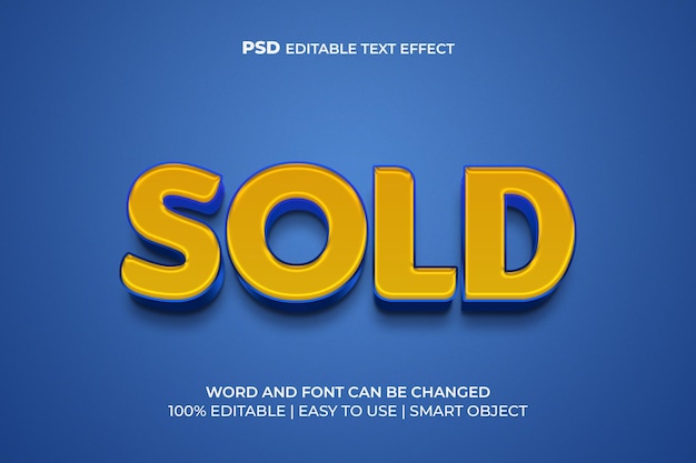 PSD effet de texte 3d vendu