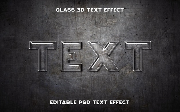 effet de texte 3d en verre