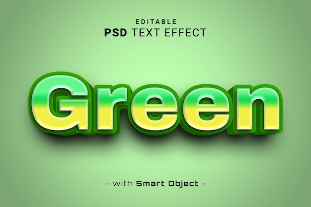 Effet De Texte 3d Vert Psd