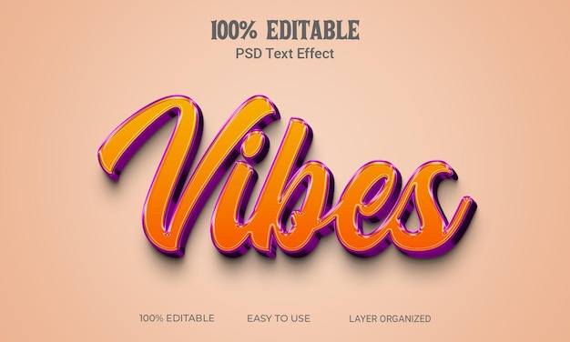 Effet de texte 3D des vibrations