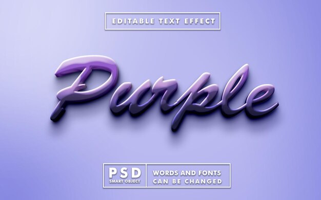 Effet De Texte 3d Violet Premium Psd