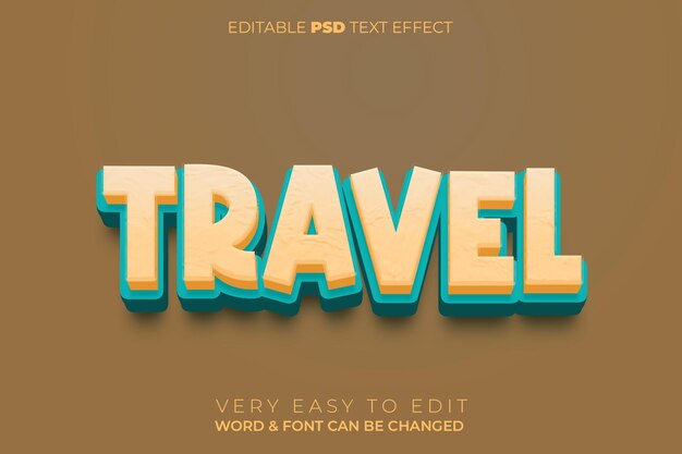 Effet De Texte 3d De Voyage