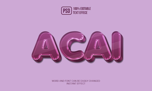 PSD effet de texte acai créatif psd