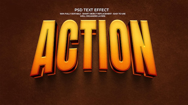 Effet de texte d'action 3D