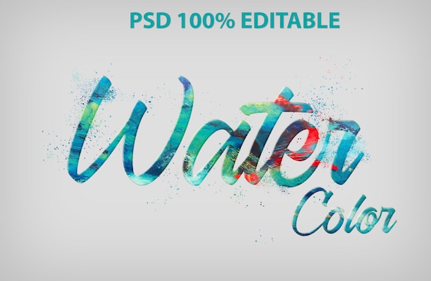 Effet de texte aquarelle PSD