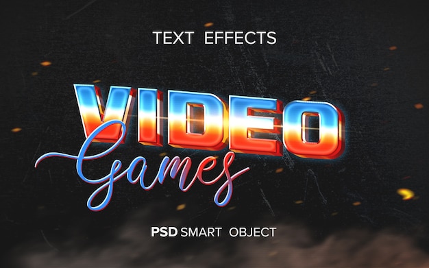 PSD effet de texte d'arcade abstrait