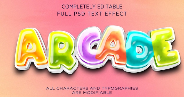 PSD effet de texte d'arcade