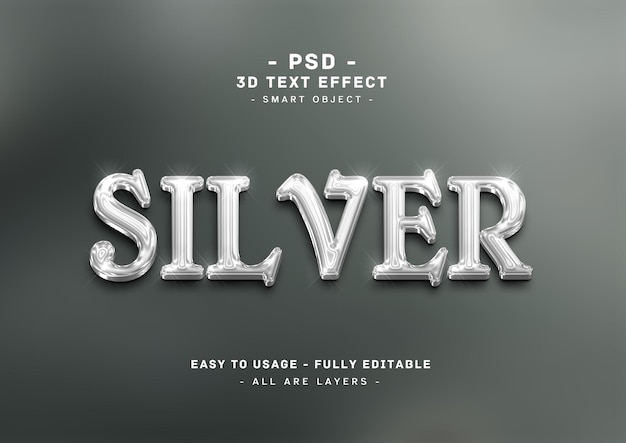 Effet De Texte En Argent 3d