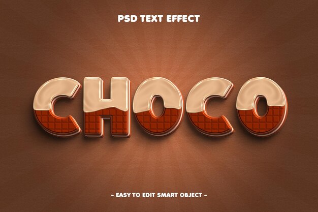 PSD effet de texte au chocolat