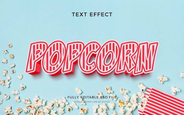 PSD effet de texte au pop-corn