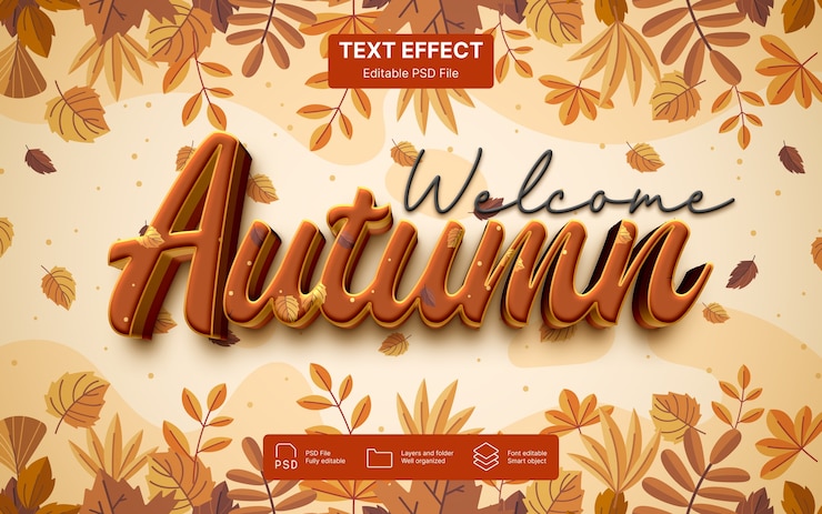 PSD effet de texte d'automne