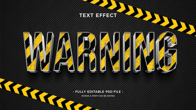 Effet de texte d'avertissement